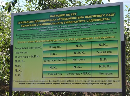 Національне надбання України  - науковий об’єкт «Унікальна дослідницька агроекосистема яблуневого саду Уманського національного університету садівництва»