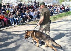 Колектив Уманського НУС познайомився з роботою поліцейських кінологів та їхніх вихованців 